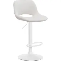 CLP Barhocker Camden Samt drehbar und höhenverstellbar | creme Farbe creme Material Gestell Metall matt weiss
