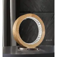 Casa Padrino Luxus LED Tischleuchte Naturfarben 40 x 30 x H. 43 cm - Runde dimmbare LED Schreibtischleuchte - Luxus Tischleuchten - Luxus Qualität - Italy