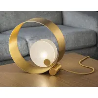 Casa Padrino Luxus Tischleuchte Gold / Weiß 30 x 11 x H. 30 cm - Metall Schreibtischleuchte mit Glas Lampenschirm - Luxus Tischleuchten - Luxus Qualität - Italy