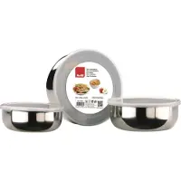 Ibili 3er Set -Kitchen Aids Kasserollen, Edelstahl, Silber