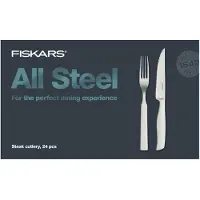 Fiskars Edelstahl-Set für Steaks, 24 Stück, matt