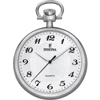 Festina F2020/1 Taschenuhr mit Kette Uhr Herrenuhr Silber