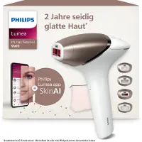 Philips IPL-Haarentferner "Lumea Series 9900 BRI951/01" 450.000 Lichtimpulse 4 Aufsätze (Achseln, Bikinizone, Körper, Gesicht), 2 SkinAI Funktionen
