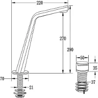 NEXTREND - GmbH Design Waschtischarmatur Badarmatur XELO-Flex 260 - Hoher Auslauf - Neoperl-Strahlregler - Hochdruckarmatur, Farbe:Chrom