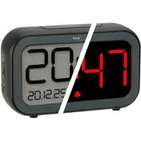 TFA-Dostmann TFA 60.2048 Digitalwecker Bingo Hybrid, LCD/LED Anzeige, Wecker mit Hybridanzeige, integrierter Akku, automatischer Wechsel, Datum, Snooze