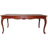 Casa Padrino Barock Esstisch Mahagonifarben 200 x 80 x 90 cm - Handgefertigter Esstisch aus Massivholz im Antik Stil