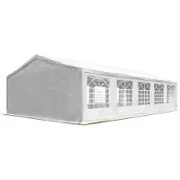 TOOLPORT Partyzelt 5x10 m Pavillon starke PVC 600 N Plane wasserdicht und schneller Aufbau