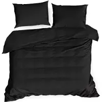 Eurofirany Bettwäschegarnitur Bettwäsche DELIA schwarz 160x200 cm 3 TLG SET: mit 2 Kissenbezüge 70x80 cm