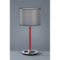 TRIO Tischleuchte STRATOS, E27-Sockel, Höhe 50 cm, Chrom/Schwarz/Rot