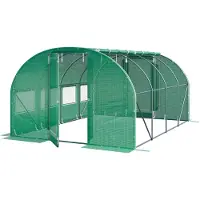TOOLPORT Premium Foliengewächshaus 3x4m PE Plane 180g/m² grün transparent