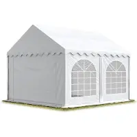 TOOLPORT 3x5 m Partyzelt, PVC-Plane 500 g/m², mit Bodenrahmen, weiß