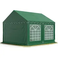 TOOLPORT Partyzelt Festzelt 3x4 m Garten-Pavillon PVC Plane 700 N in dunkelgrün Wasserdicht