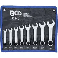 Bgs 32140 Maulringschlüssel-Satz in Zollgrößen, extra kurz, 3/8" - 7/8", 8-tlg.