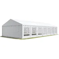 TOOLPORT Partyzelt Festzelt 6x14 m Garten-Pavillon PVC Plane 700 N in weiß Wasserdicht