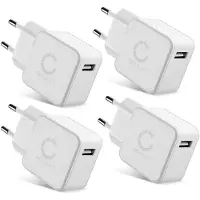 Cellonic 4x Port USB Ladegerät für mit 12W - 2.4A, USB Schnellladegerät USB Netzteil für Steckdose USB Ladestation Ladestecker