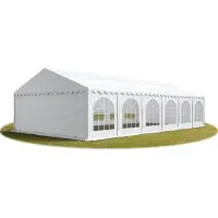 TOOLPORT Hochwertiges Zelt Partyzelt Festzelt 6x12 m PVC weiß wasserdicht schwer entflammbar