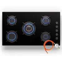 Klarstein Gaskocher 5 Flammig, Einbau-Gaskocher für Innenbereich & Wohnmobil, 10400W Edelstahl-Gaskocher, 5 Flammen Gaskocher, Gasherde mit Snapjet-Brenner, Moderner Einbau Gasherd, LPG Gas Herd