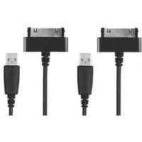 Cellonic 2x USB Kabel 1.0m kompatibel mit Samsung Galaxy Note 10.1 / Tab 8.9 / Tab 10.1 / Tab 2 7.0 / Tab 2 10.1 / GT-N8000 Tablet Ladekabel 30 Pin Connector auf USB A 2.0 Datenkabel schwarz