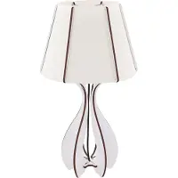 Globo Tischleuchte Tl Mdf Weiß Mit Braunem Rand, 1Xled 21581