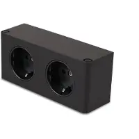 Kalb Material für Möbel kalb | 2-fach Steckdosenleiste 2x 230V Steckdosen, Kabel mit Stecker schwarz