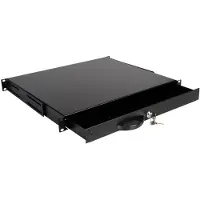 Equip Abschliessbare 19" Schublade 1HE RAL9005 Schwarz, Rack-Modul EZD-1-B