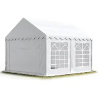 TOOLPORT Partyzelt Festzelt 5x4 m Garten-Pavillon PVC Plane 700 N in weiß Wasserdicht
