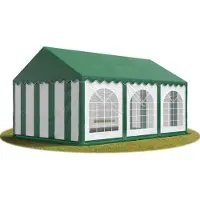 TOOLPORT Festzelt Partyzelt 3x6 m PREMIUM, hochwertige PVC Plane 750 N in grün-weiß 100% wasserdicht mit Bodenrahmen