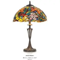 Casa Padrino Tiffany Hockerleuchte Tischleuchte Kunstobjekt bunt Höhe 60 cm Durchmesser 40 cm