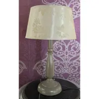 Casa Padrino Barock Tischleuchte Elegant Grau/Creme, Durchmesser 24,5 cm, Höhe 23 cm