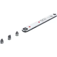 Bgs 115 Ratschen-Schlüssel Ultra Dünn, mit 2 Kreuz- und 2 Schlitzbit