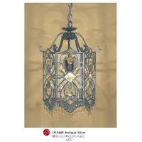 Casa Padrino Orientalische Designer Pendelleuchte mit Kristall-Deco in Antik Silber, Ø 24 x H 65 cm