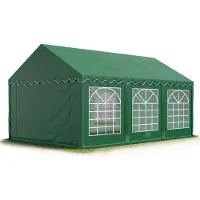 TOOLPORT Partyzelt Festzelt 3x6 m Garten-Pavillon PVC Plane 700 N in dunkelgrün Wasserdicht