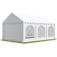 TOOLPORT Hochwertiges Zelt Partyzelt Festzelt 4x6 m PVC weiß wasserdicht schwer entflammbar