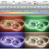 S.luce 5m LED-Strip 19, 2 W/m RGB + Warmweiß 24V IP63