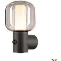 SLV Ovalisk Außenwandleuchte w/Sensor LED Anthracite - , Ovalisk, Schwarz, Glas, Modern