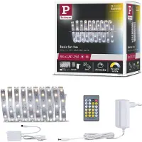 Paulmann LED-Streifen "MaxLED 250 Basisset 3m IP20 2700-6500K 11W 230/24V 24VA Silber", silber (silberfarben), Flammen 1 Stk., Gesamtlänge 4,94m, Lichterketten, TunableWhite, LED-Streifen