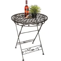 DanDiBo Tisch Bistrotisch Antik Rund Gartentisch Metall 1850 Avis Eisentisch Balkontisch Vintage