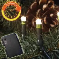 FHS LED-Batterie-Kette außen 40er warmweiß mit Timer für 3 x AA