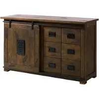 MASSIVMOEBEL24.DE MASSIVMOEBEL24 Sideboard Mango 140x45x85 braun lackiert RAILWAY #421