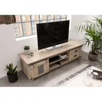 MASSIVMOEBEL24.DE MASSIVMOEBEL24 TV-Board Mango 180x55x50 whitewash lackiert RAILWAY #345