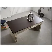 MASSIVMOEBEL24.DE MASSIVMOEBEL24 Couchtisch Mango / Akazie 115x60x50 weiß gewachst CASTLE-ANTIK #233