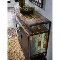 MASSIVMOEBEL24.DE MASSIVMOEBEL24 Sideboard Altholz 150x43x90 mehrfarbig lackiert INDUSTRIAL #06
