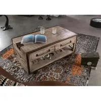 MASSIVMOEBEL24.DE MASSIVMOEBEL24 Couchtisch Mango 112x61x55 braun lackiert HEAVY INDUSTRY #262
