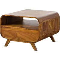 MASSIVMOEBEL24.DE MASSIVMOEBEL24 Couchtisch Sheesham 70x70x50 hellbraun lackiert MAILAND #132
