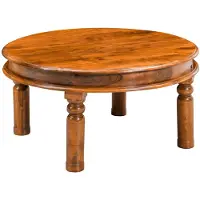 MASSIVMOEBEL24.DE Couchtisch rund 90x90x45 Akazie honig lackiert OXFORD #0330