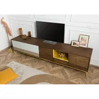 MASSIVMOEBEL24.DE MASSIVMOEBEL24 TV-Board Mango 240x45x55 braun geölt CHICAGO #103