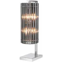 Casa Padrino Luxus Tischleuchte im edlen Nickel Design - 23 x 16,5 x 66 cm - Massive Ausführung