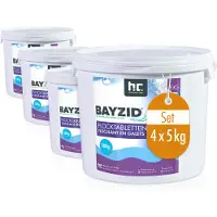 Höfer Chemie 4x5 kg BAYZID Flocktabletten für gefiltertes, klares Poolwasser