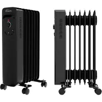 TroniTechnik Ölradiator Elektroheizung TT-OR 207 in Schwarz mit 7 Rippen und 1500 Watt, drei Heizstufen (600W, 900W, 1500W)