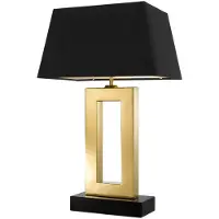 Casa Padrino Designer Tischleuchte 45 x H. 71 cm - Tischlampe in Schwarz und Gold